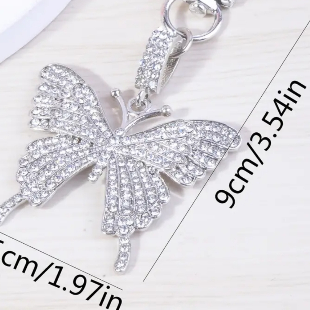 Keychain/Purse Charm Rhinestone Golden Butterfly 🦋 - Picture 4 of 5